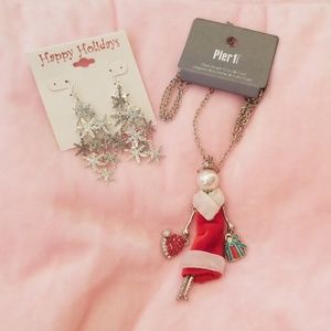 Holiday necklace and earring set